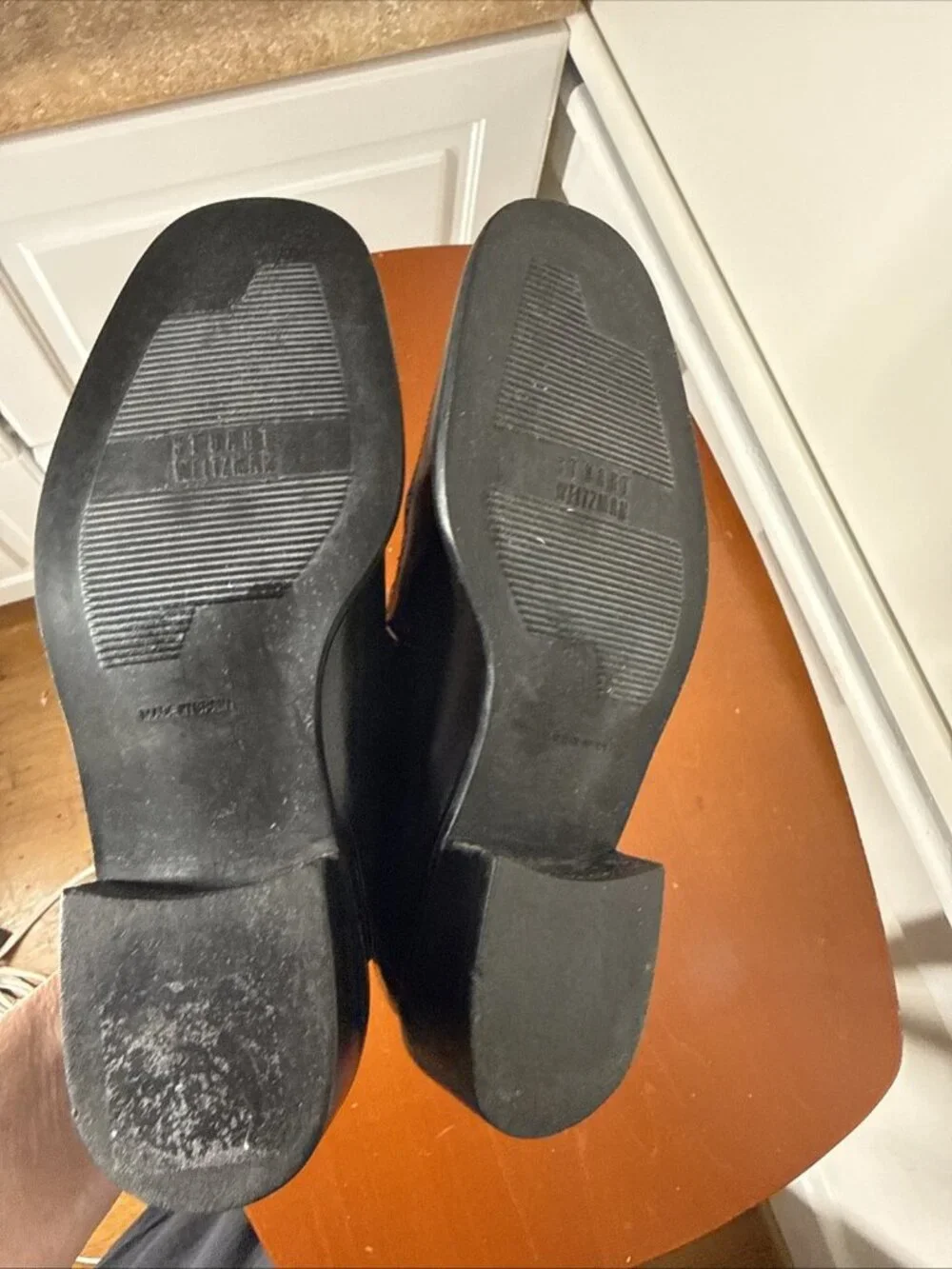 Stuart Weitzman  Size 5 M Oxford Grey Flannel And Black Leather Gatsby Shoes